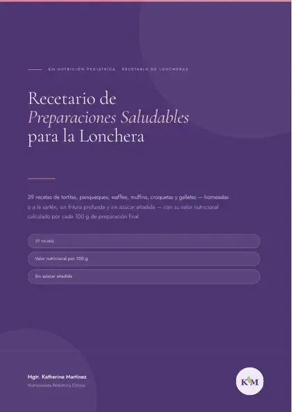 Portada del recetario de loncheras saludables